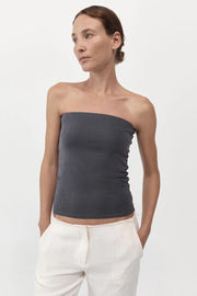 Strapless Jersey Top - Graphite - Caughley