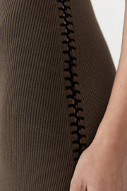Stitch Detail Dress - Kelp - Caughley