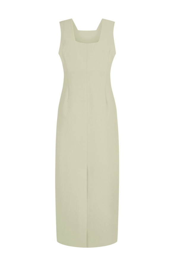 Antonia Dress - Moss Green Suiting - Caughley