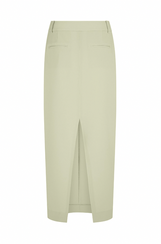 Jas Long Skirt - Moss Green Suiting - Caughley