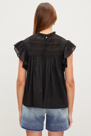 Cotton Lace Inessa Top - Black - Caughley